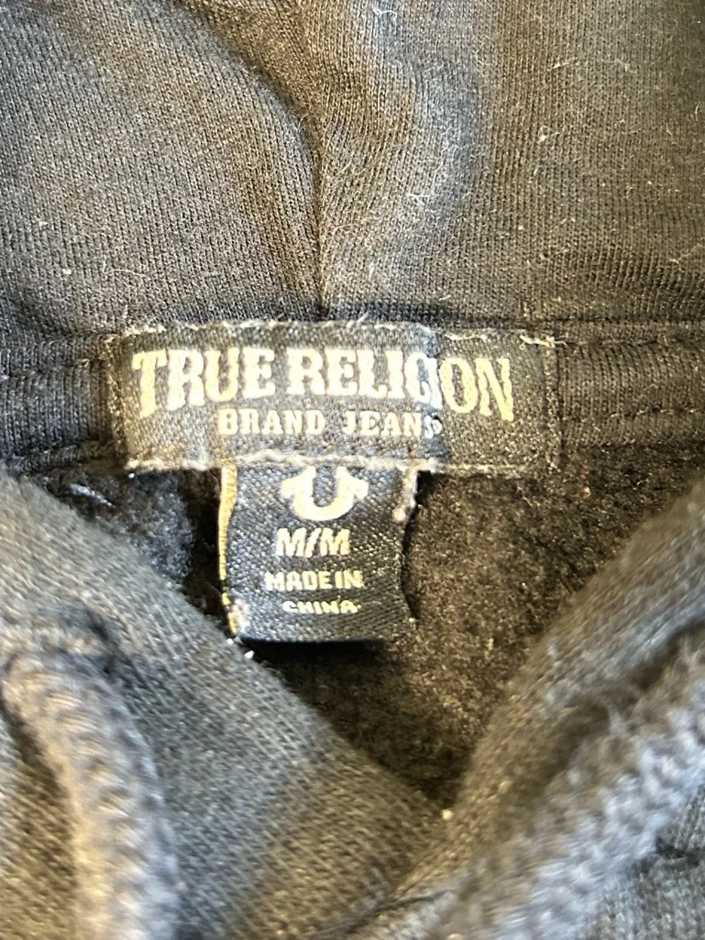 TRUE RELIGION Starry Buddha Hoodie Black Gold Metallic‎ Graphic Size M Unisex